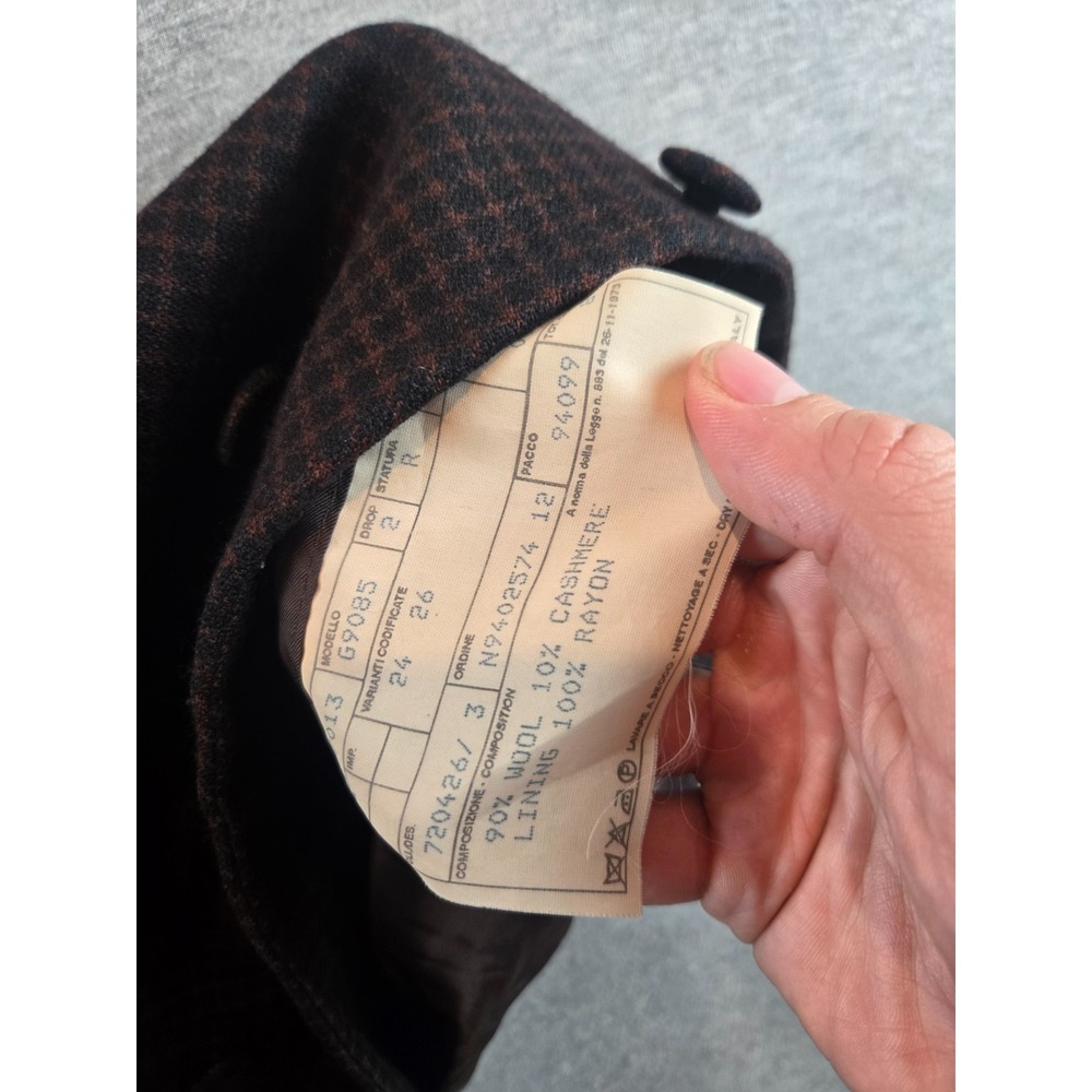 Vintage Burberry Jacket Womens 42 / US 8 Wool Cashmere Checkered 4 Button 80's - Picture 13 of 14